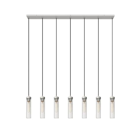 Z-Lite Beau Linear Chandelier, 7-Light, 4.75 In.W x 54 In.L x 12.75 In.H, Brushed Nickel/Clear 740P-7L-BN